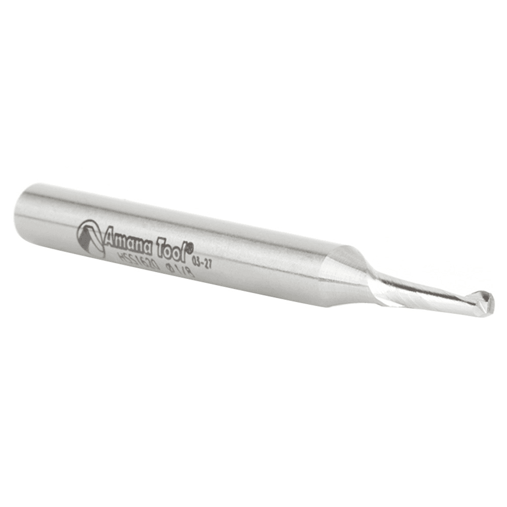 1/8" x 2-5/8" Aluminum Cutting Up-Cut Spiral Router Bit, 1-Flute, 1/4" Shank - Alt Image 2