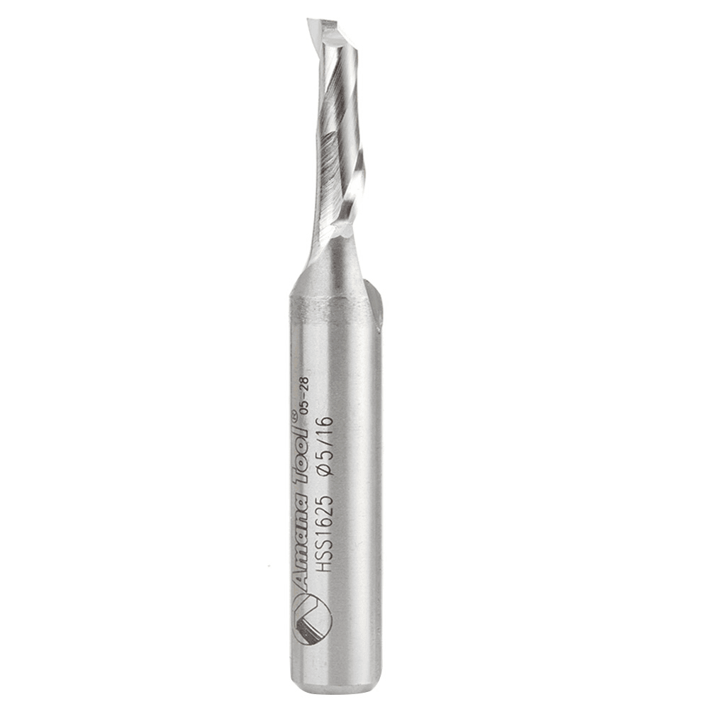 5/16" x 3-1/2" Aluminum Cutting Up-Cut Spiral Router Bit, 1-Flute, 1/2" Shank - Main Image