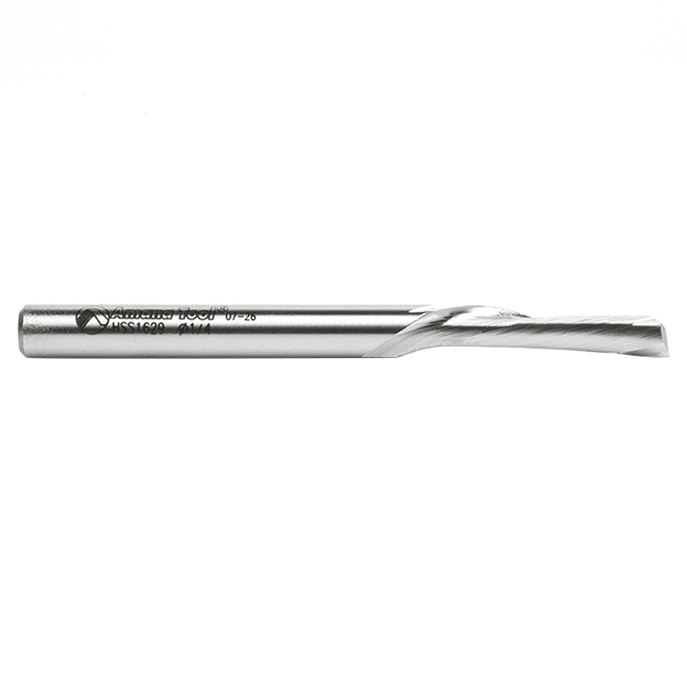 1/4" x 3" Aluminum Cutting Down-Cut Spiral Router Bit, 1-Flute, 1/4" Shank - Alt Image 1