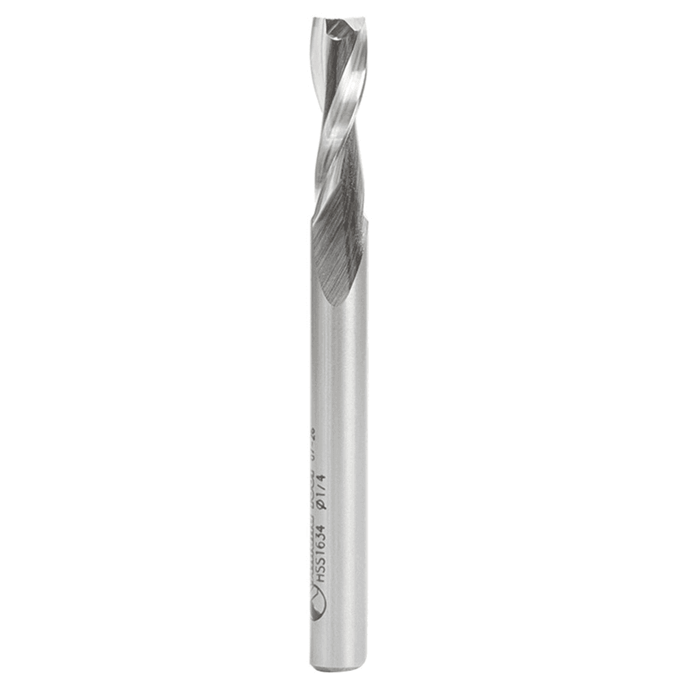 1/4" x 2-3/4" Aluminum Cutting Up-Cut Spiral Router Bit, 2-Flute, 1/4" Shank, 3/4" Cutting Height - Main Image