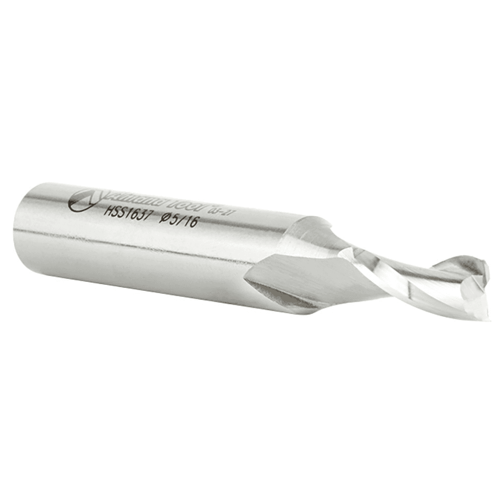 5/16" x 3-1/4" Aluminum Cutting Up-Cut Spiral Router Bit, 2-Flute, 1/2" Shank - Alt Image 1