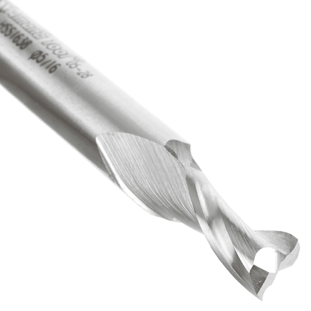 5/16" x 3" Aluminum Cutting Up-Cut Spiral Router Bit, 2-Flute, 3/8" Shank - Alt Image 2