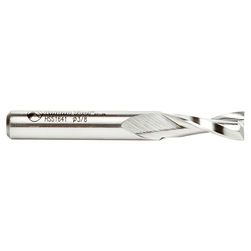 3/8" x 3" Aluminum Cutting Up-Cut Spiral Router Bit, 2-Flute, 3/8" Shank - Alt Image 1
