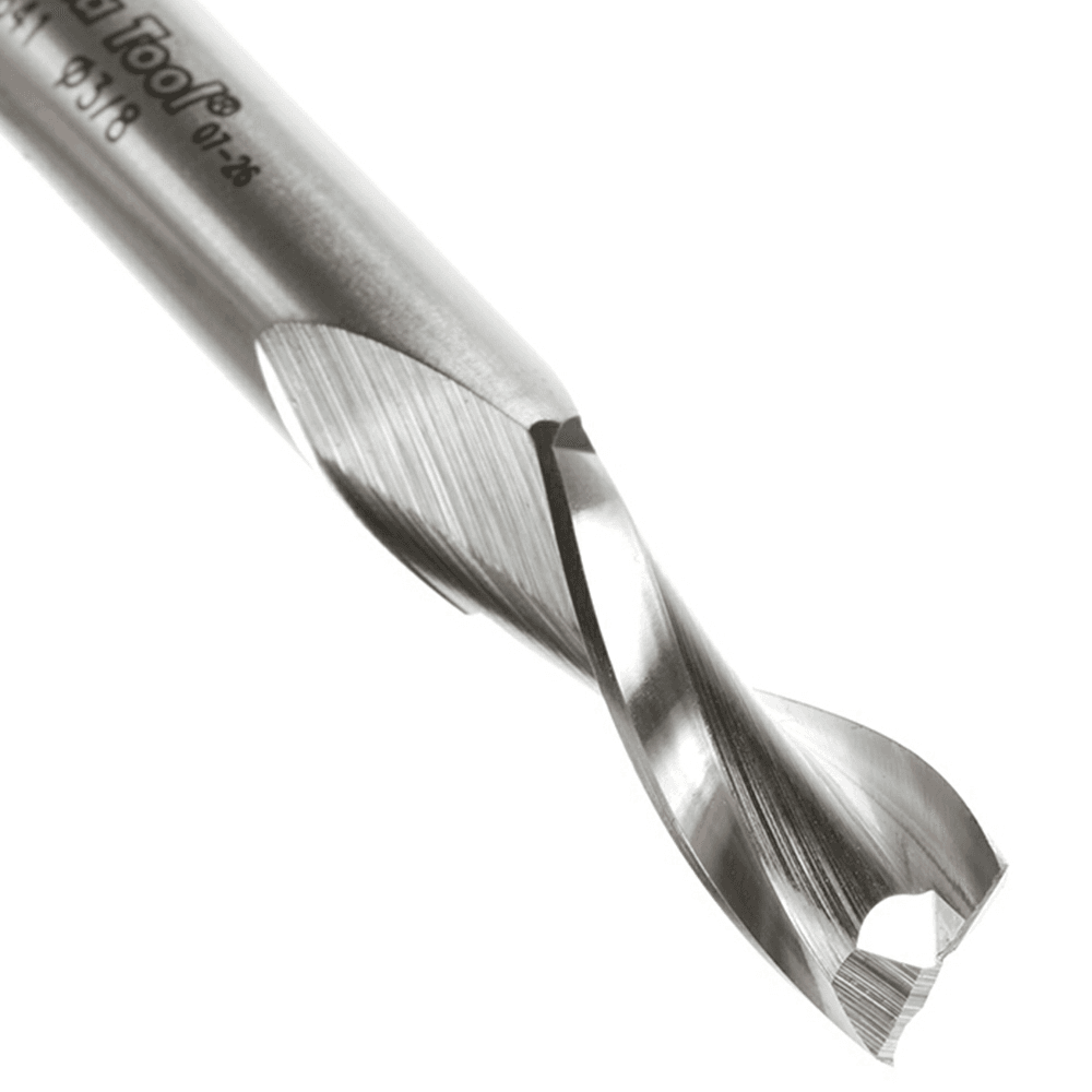 3/8" x 3" Aluminum Cutting Up-Cut Spiral Router Bit, 2-Flute, 3/8" Shank - Alt Image 2