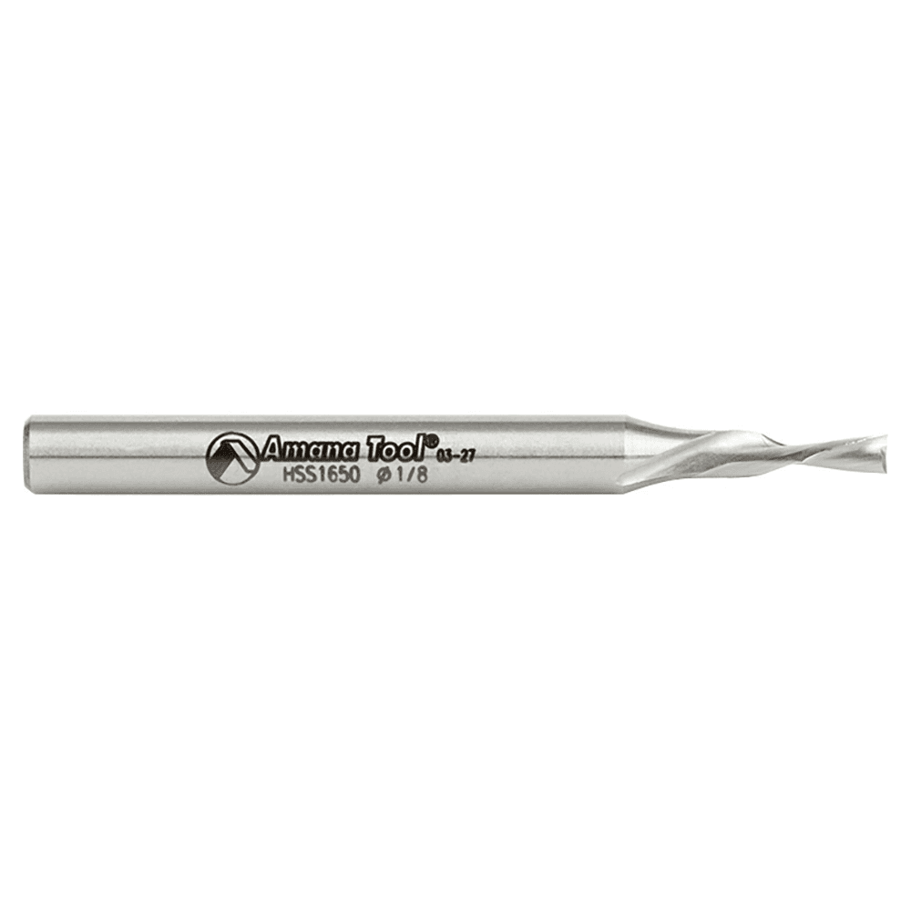 1/8" x 2-5/8" Aluminum Cutting Down-Cut Spiral Router Bit, 2-Flute, 1/4" Shank - Alt Image 1