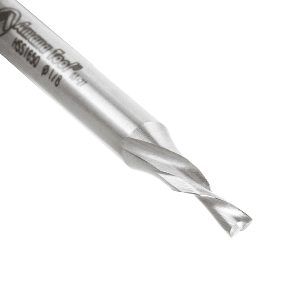 1/8" x 2-5/8" Aluminum Cutting Down-Cut Spiral Router Bit, 2-Flute, 1/4" Shank - Alt Image 2