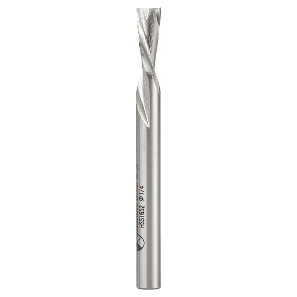 1/4" x 2-3/4" Aluminum Cutting Down-Cut Spiral Router Bit, 2-Flute, 1/4" Shank, 5/8" Cutting Height - Main Image