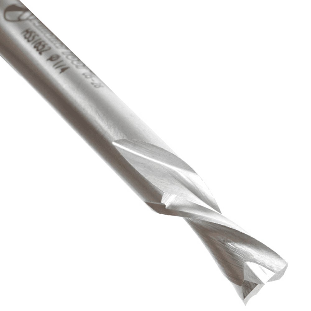 1/4" x 2-3/4" Aluminum Cutting Down-Cut Spiral Router Bit, 2-Flute, 1/4" Shank, 5/8" Cutting Height - Alt Image 2