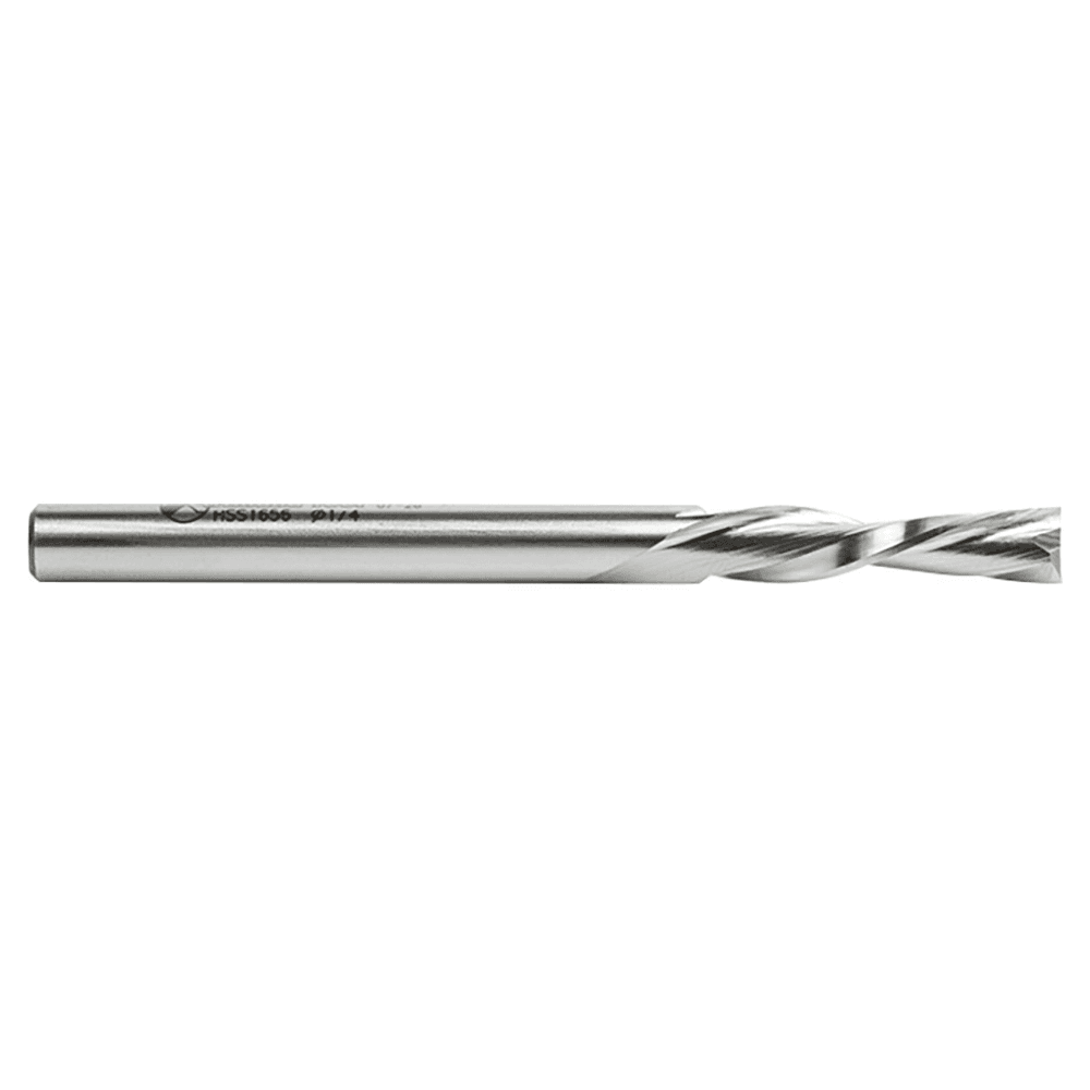 1/4" x 3-1/4" Aluminum Cutting Down-Cut Spiral Router Bit, 2-Flute, 1/4" Shank - Alt Image 1