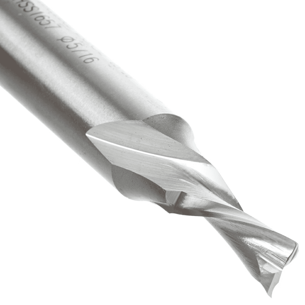 5/16" x 3-1/4" Aluminum Cutting Down-Cut Spiral Router Bit, 2-Flute, 1/2" Shank - Alt Image 2