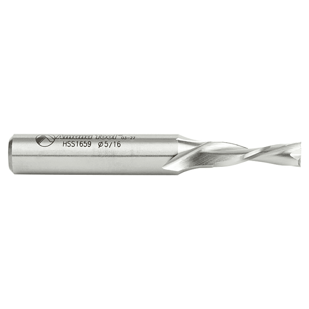 5/16" x 3-1/2" Aluminum Cutting Down-Cut Spiral Router Bit, 2-Flute, 1/2" Shank - Alt Image 1