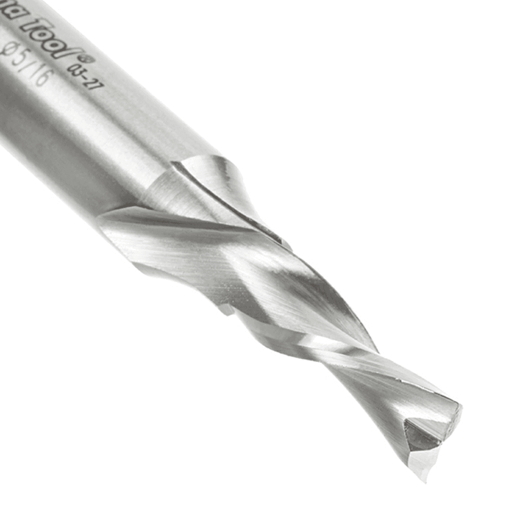 5/16" x 3-1/2" Aluminum Cutting Down-Cut Spiral Router Bit, 2-Flute, 1/2" Shank - Alt Image 2