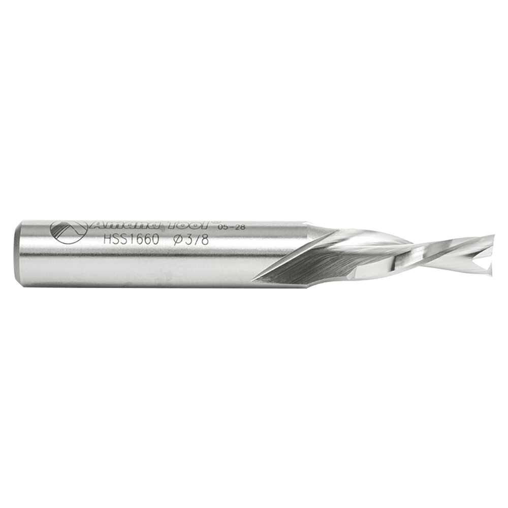 3/8" x 3-1/2" Aluminum Cutting Down-Cut Spiral Router Bit, 2-Flute, 1/2" Shank - Alt Image 1