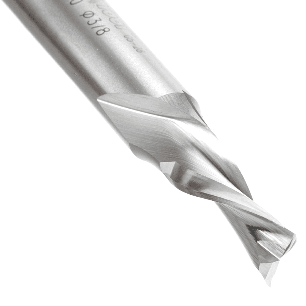 3/8" x 3-1/2" Aluminum Cutting Down-Cut Spiral Router Bit, 2-Flute, 1/2" Shank - Alt Image 2