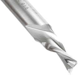 3/8" x 3-1/2" Aluminum Cutting Down-Cut Spiral Router Bit, 2-Flute, 1/2" Shank - Alt Image 2