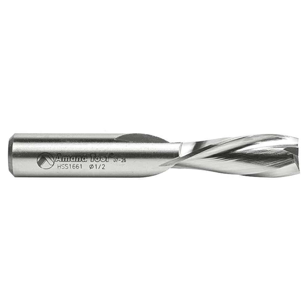 1/2" x 3-1/4" Aluminum Cutting Down-Cut Spiral Router Bit, 2-Flute, 1/2" Shank - Alt Image 1