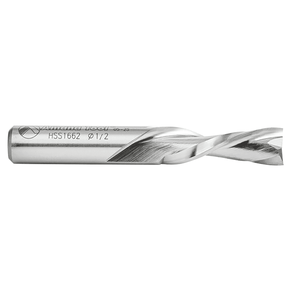 1/2" x 3-1/2" Aluminum Cutting Down-Cut Spiral Router Bit, 2-Flute, 1/2" Shank - Alt Image 1