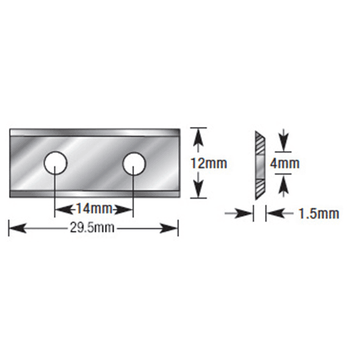 30mm x 12mm x 1.5mm Solid Carbide Insert Knife - Alt Image 2