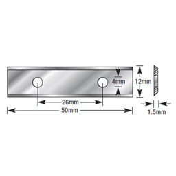 50mm x 12mm x 1.5mm Replacement Insert Knife Blade for Shaper Cutterhead - Alt Image 2