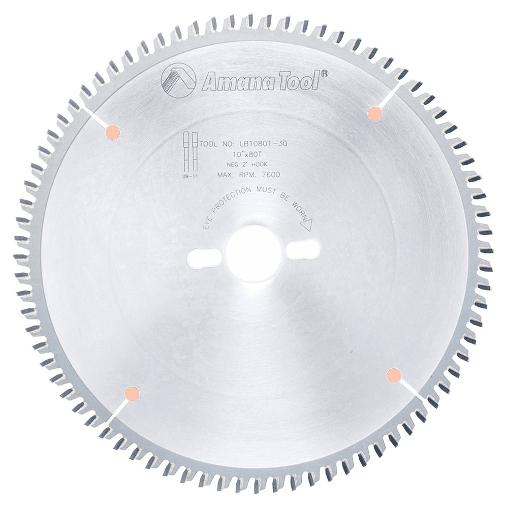 10" x 80 Teeth Non-Melt Plastic Saw Blade, 30mm Bore - Main Image