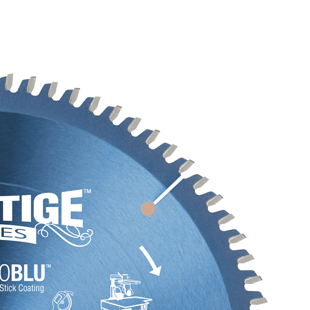 Prestige 10" x 80 Teeth Electro-Blu Non-Stick Coated Non-Melt Plastic Saw Blade - Alt Image 1