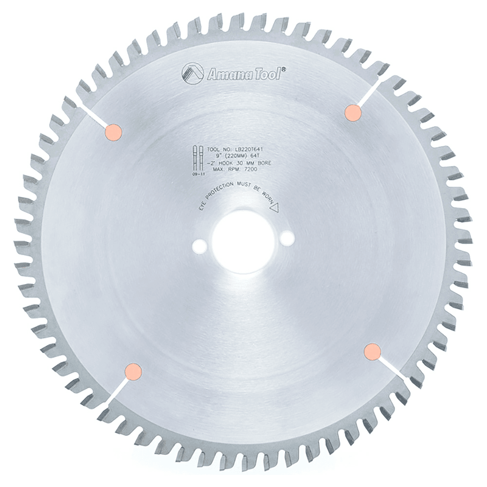 220mm x 64 Teeth Non-Melt Plastic Saw Blade - Main Image