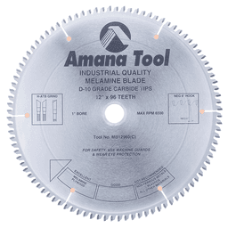 Amana 12" x 96 Teeth Melamine Saw Blade - High-ATB Grind for Clean Slices