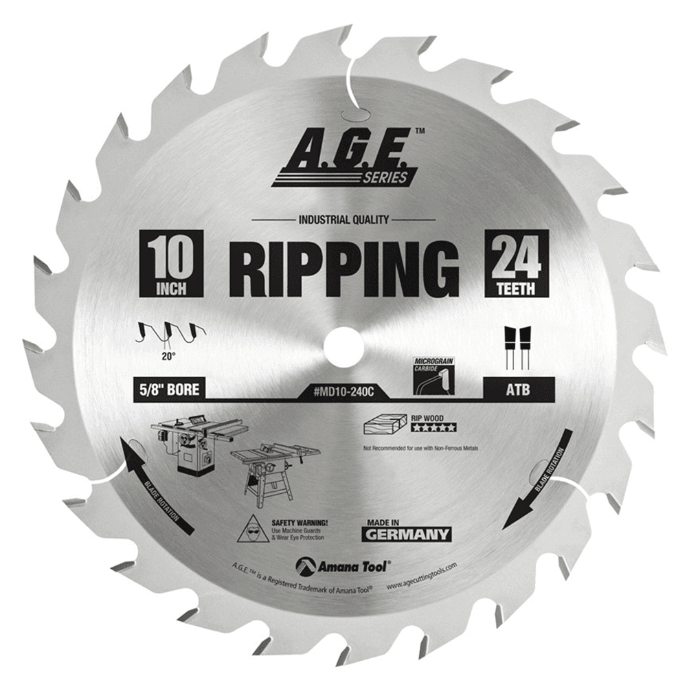 10" x 24 Teeth Ripping/Cross-Cut Circular Saw Blade - Main Image