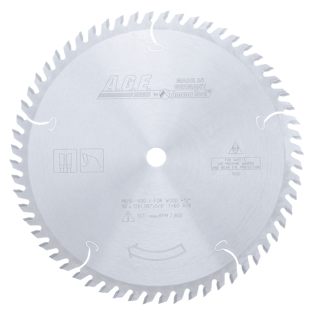 Amana 10" x 60 Teeth Cross-Cut Circular Saw Blade for Hardwoods and Softwoods
