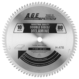 Amana 10" x 80 Teeth Double-Side Melamine Saw Blade with Superior Carbide and Advanced Grinding Technology for Clean Cuts and Long Life