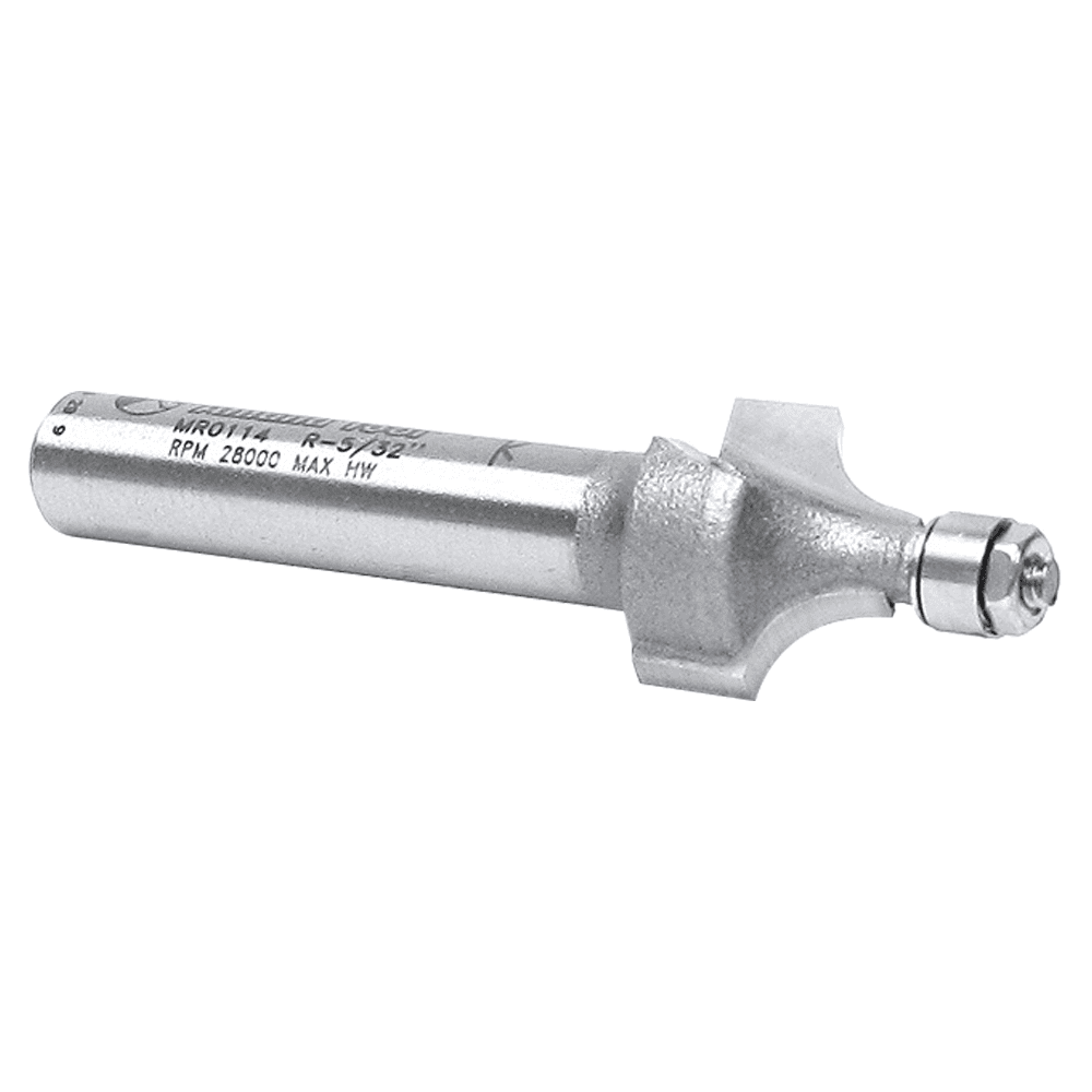 1/2" x 5/32" Radius Miniature Corner Rounding Router Bit with Mini 3/16" Lower Ball Bearing, 2-Flute, 1/4" Shank - Alt Image 2