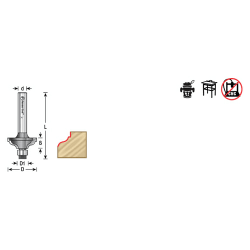 7/8" x 2" Miniature Ogee Fillet Bit, 1/4" Shank - Alt Image 2