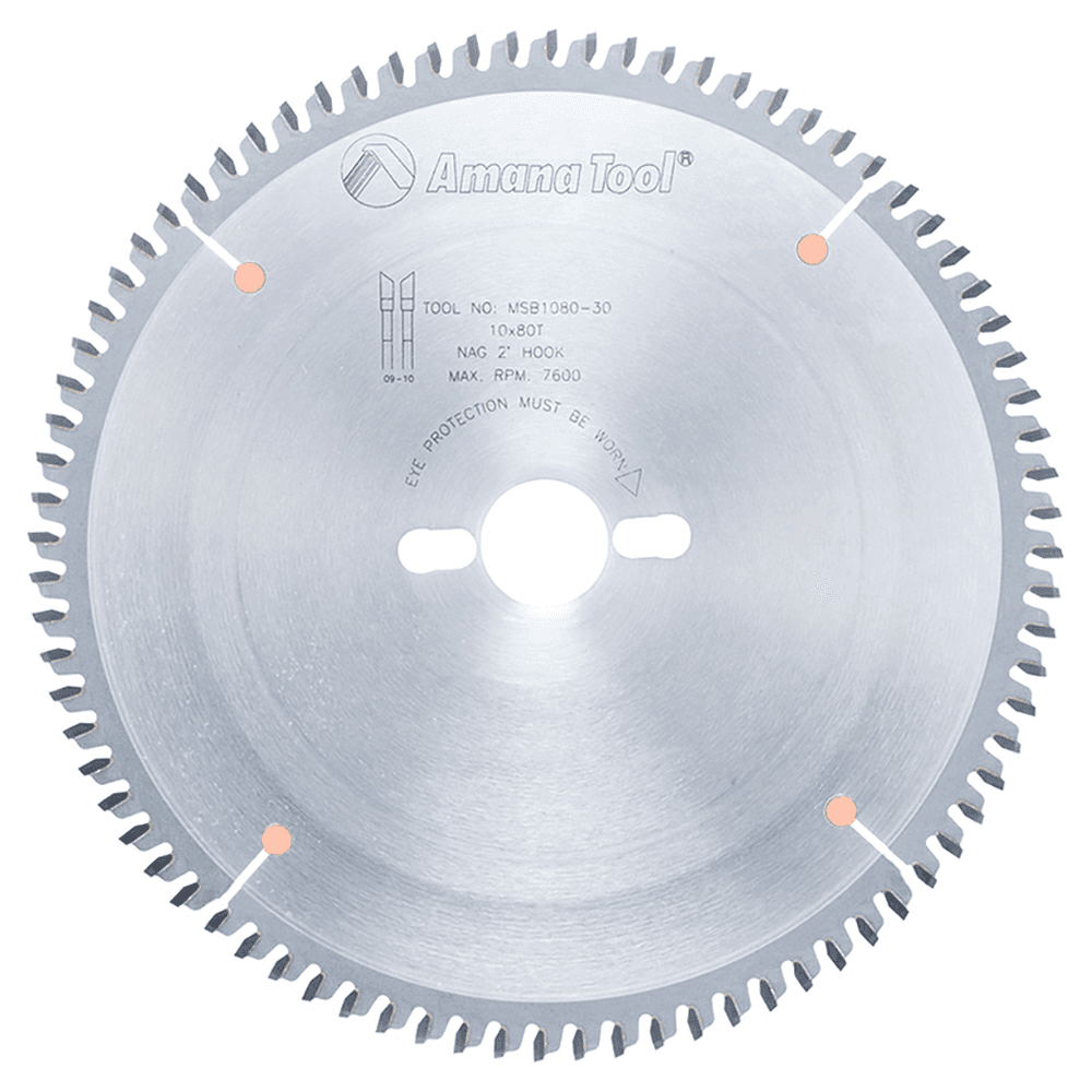 10" x 80 Teeth x -2&#730; Double-Face Melamine Saw Blade, 30mm Bore - Main Image
