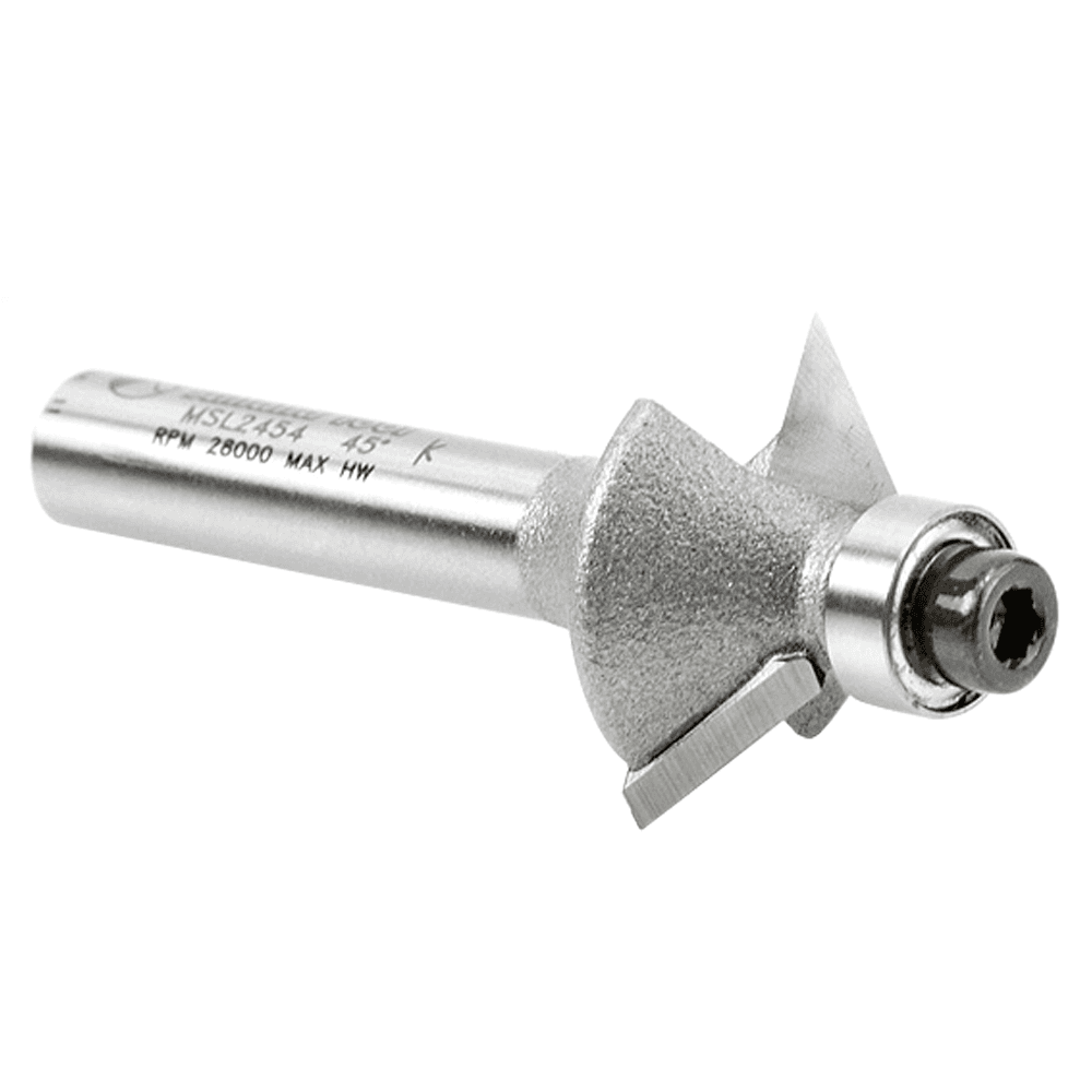 25/32" x 2" Miniature Chamfer Router Bit, 2-Flute, 1/4" Shank - Alt Image 2