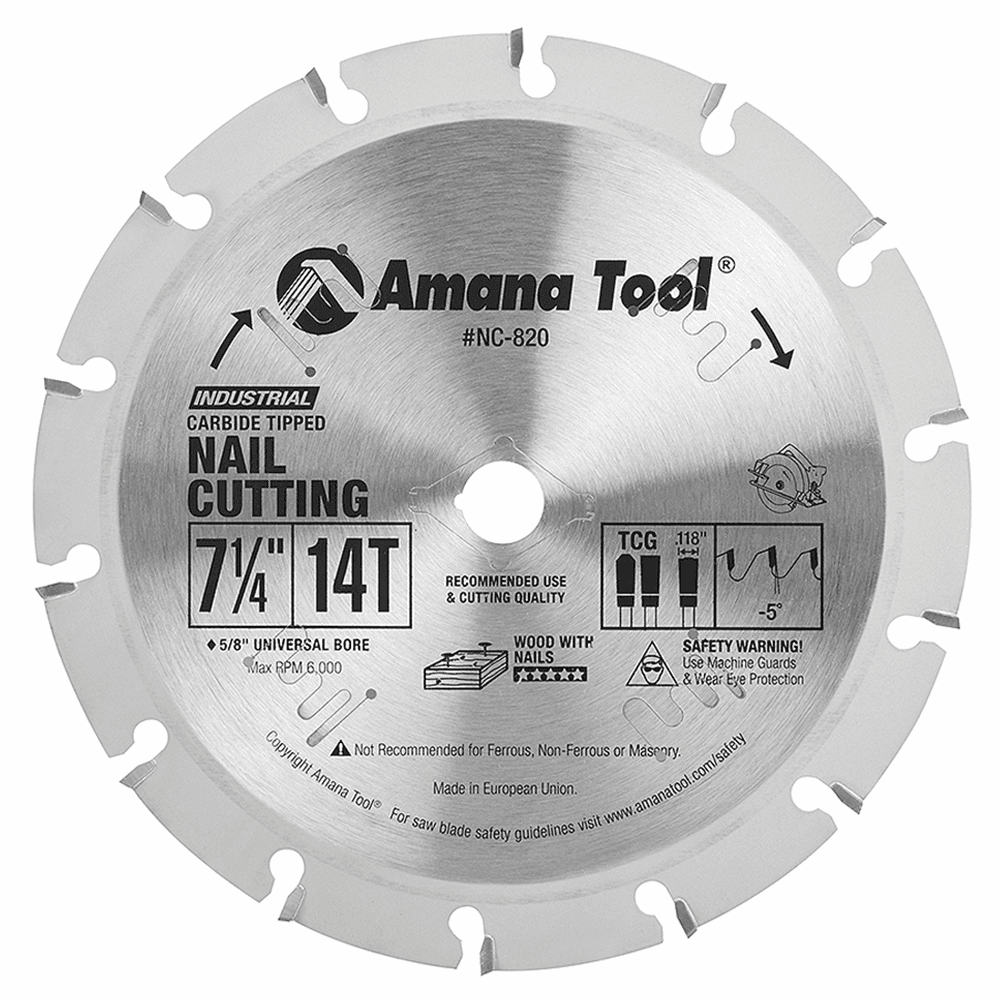 7-1/4" x 14 Teeth Nail Cutting/Demolition Saw Blade - Main Image