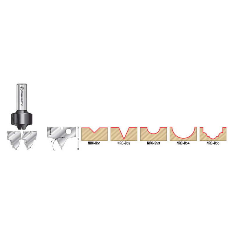 2-5/8" Nova Body Plunge Type B Routing Set, 1/4" Shank - Alt Image 1