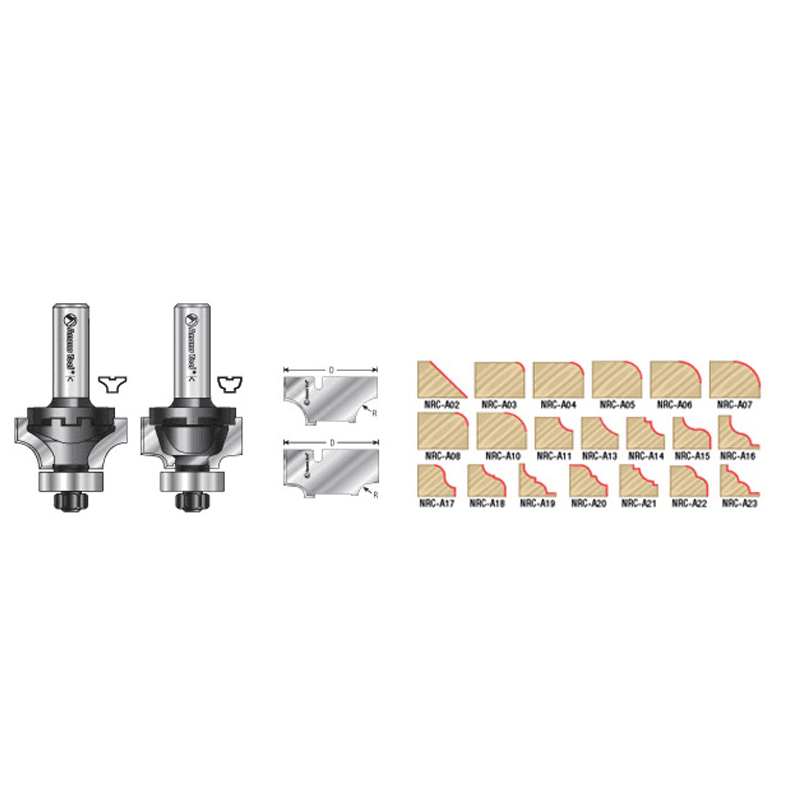 3" Nova Body Type A Edge Form Routing Set, 1/4" Shank - Alt Image 1