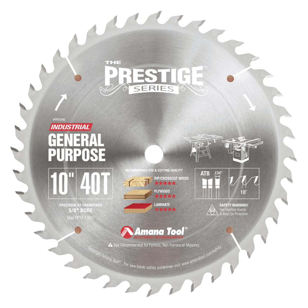 Amana Prestige general-purpose saw blade - 10" x 40 teeth