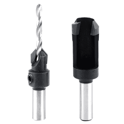 9/64" 2-Piece Countersink/Steel Plug Cutter Set - Main Image