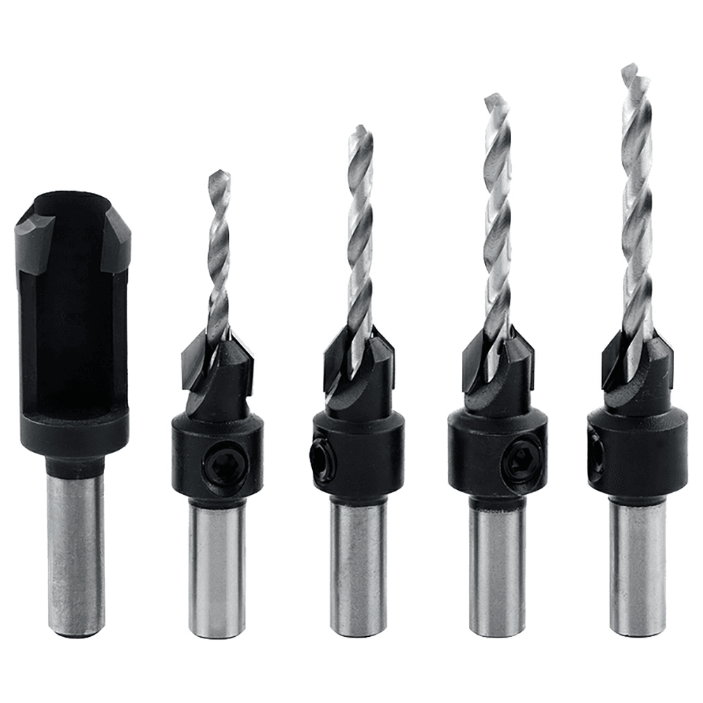 5-Piece Drill Countersink/Steel Plug Cutter Set - Main Image