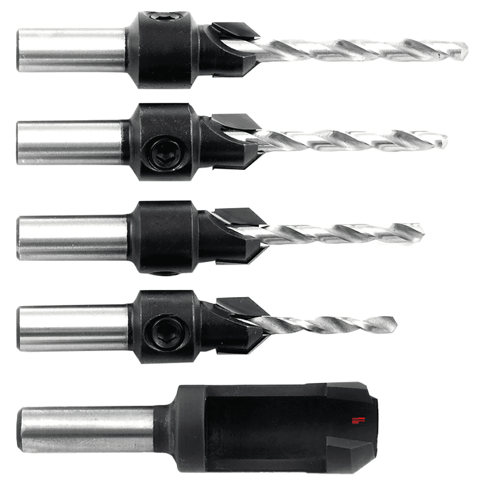 5-Piece Drill Countersink/Steel Plug Cutter Set - Alt Image 1