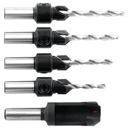 5-Piece Drill Countersink/Steel Plug Cutter Set - Alt Image 1