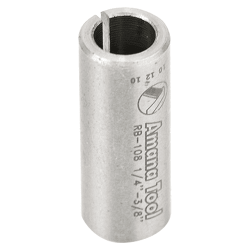 3/8" x 1" High Precision Steel Router Collet Reducer, 1/4" Shank - Main Image