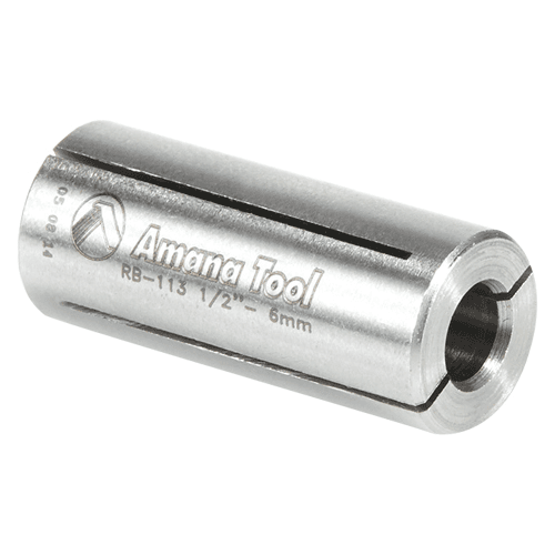 1/2" x 1-1/4" High Precision Steel Router Collet Reducer, 6mm Shank - Alt Image 1