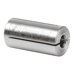 1/2" x 1" High Precision Steel Router Collet Reducer, 3/16" Shank - Alt Image 1