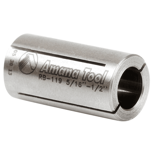 1/2" x 1" High Precision Steel Router Collet Reducer, 5/16" Shank - Alt Image 1