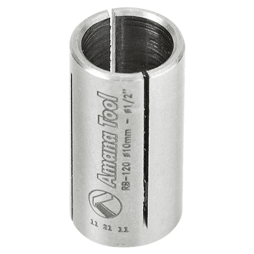 1/2" x 1" High Precision Steel Router Collet Reducer, 10mm Shank - Main Image