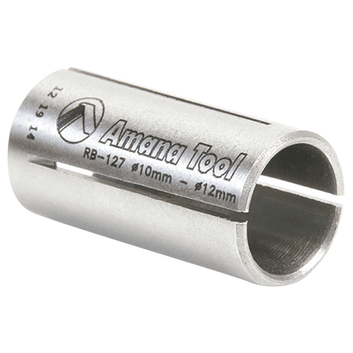 12mm x 1" High Precision Steel Router Collet Reducer, 10mm Shank - Alt Image 2