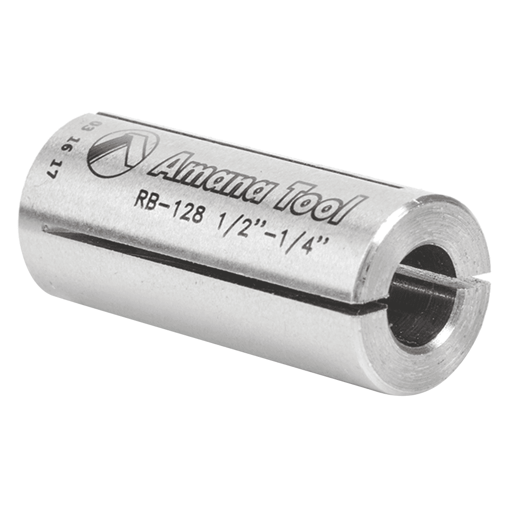 1/2" x 1-3/16" High Precision Steel Router Collet Reducer, 1/4" Shank - Alt Image 1