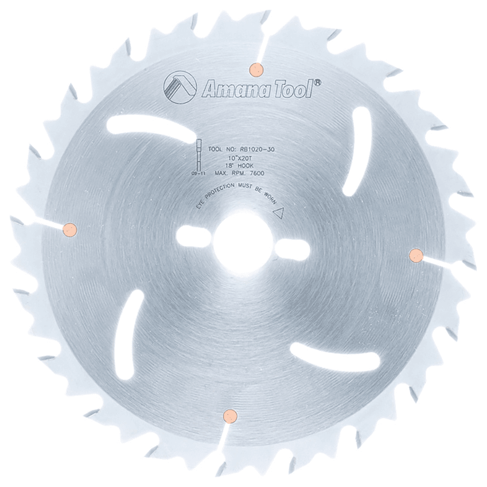10" x 20 Teeth Euro Rip Saw Blade with Cooling Slot - Main Image